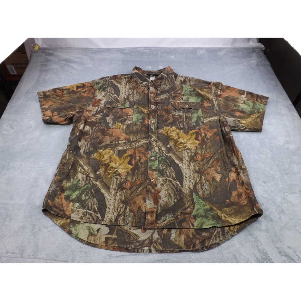 Walls‎ Hunting Shirt Men"s 3XL Advantage Timber Camo Short Sleeve Heavy Duty